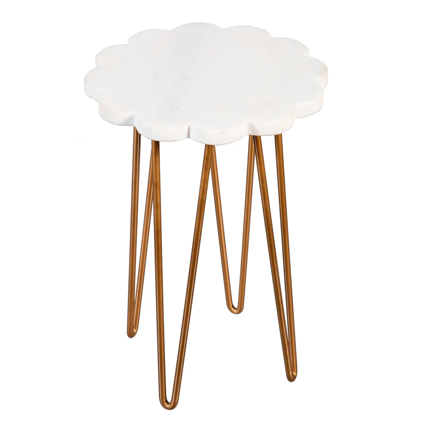 Plow & Hearth Planters & Plant Stands|Accent Tables>White Granite Plant Stand with Metal Legs