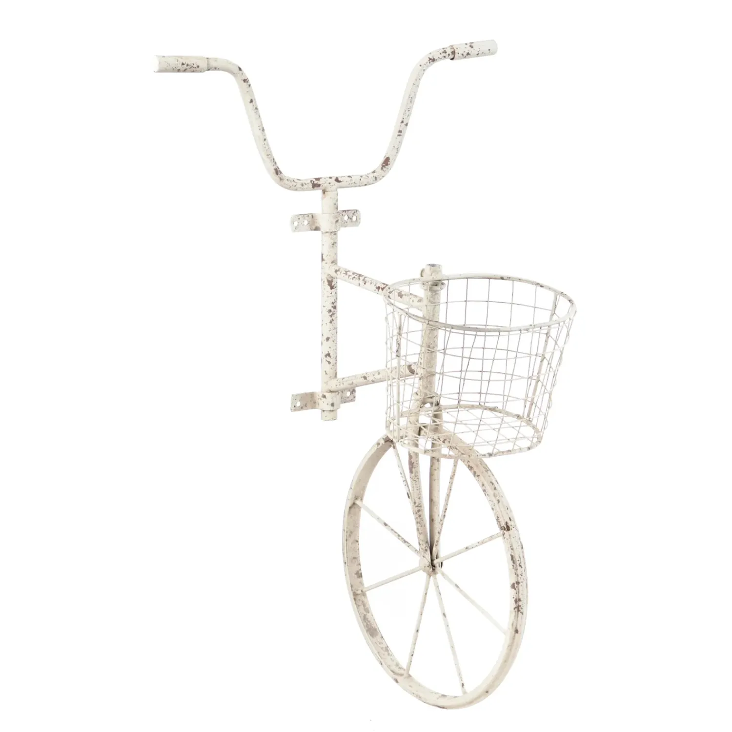 Plow & Hearth Outdoor Wall Art|Wall Art>White Metal Bicycle Wall Art