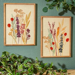 Plow & Hearth Wall Art>Wild Flowers Rectangular Wall Décor, Set of 2, 12" L x 16" H