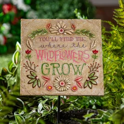 Plow & Hearth Pathways & Stepping Stones>Wildflowers Garden Stone, 11"