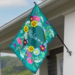 Plow & Hearth House & Estate Flags>Wildflowers Welcome Estate Flag