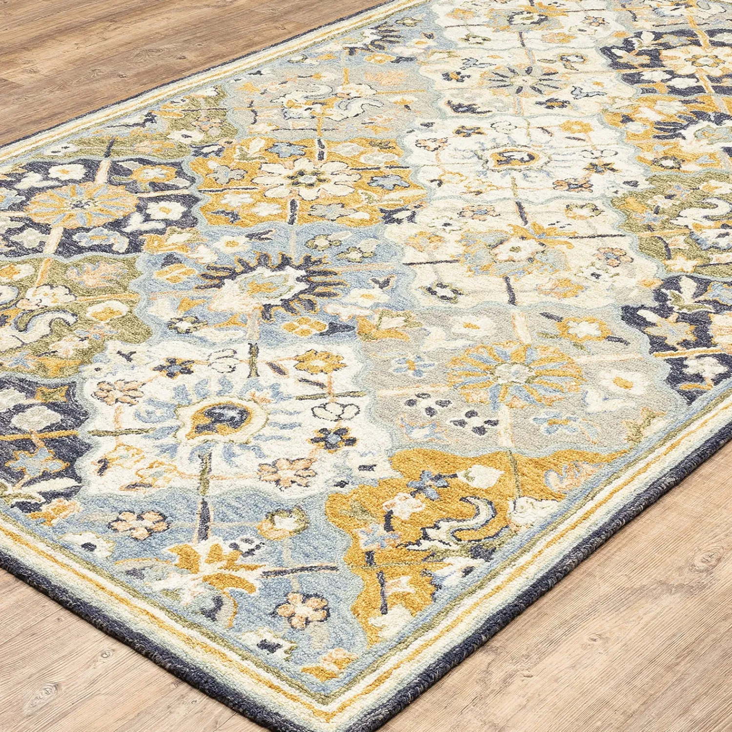 Plow & Hearth Area Rugs>Willow Oaks Lattice Wool Rug, 5' x 8'