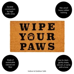 Plow & Hearth Coir Mats>Wipe your paws Coir Mat