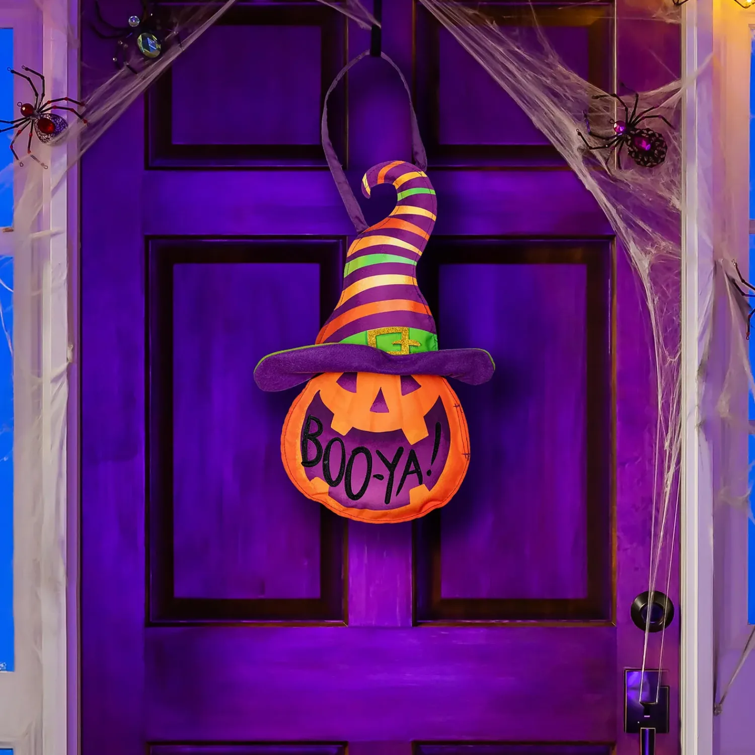 Plow & Hearth Fabric Door Hangers>Witch Hat Door Décor, Boo-Ya