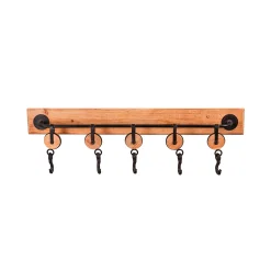 Plow & Hearth Chests & Storage Cabinets|Wall Art>Wood and Metal Wall Hook Rack