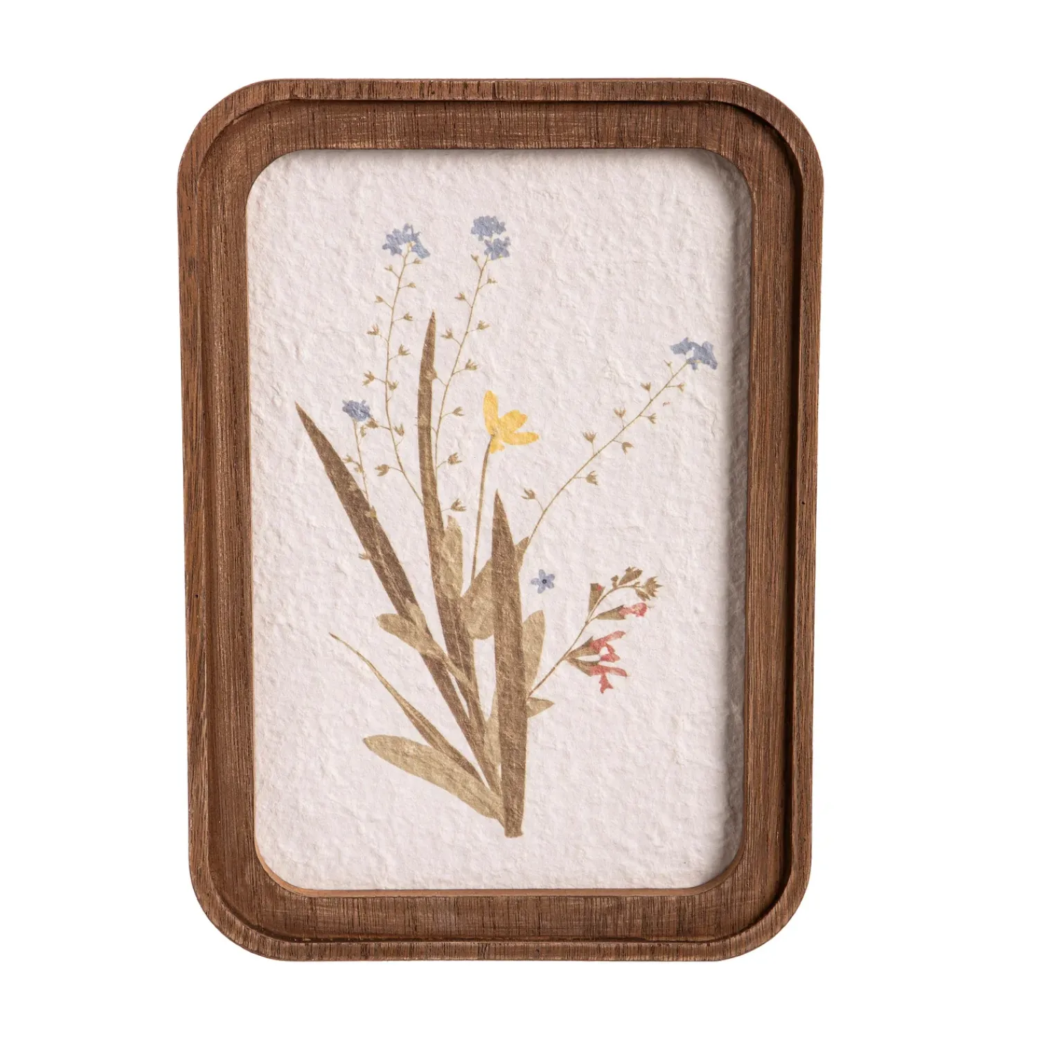 Plow & Hearth Decorative Accents>Wood and Paper Pressed Flower Table Décor, 10"H