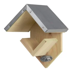 Plow & Hearth Bird Feeders>Wooden Cafe Peanut Butter Bird Feeder with 2 Jars of Peanut Butter