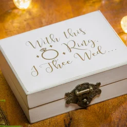 Plow & Hearth Decorative Accents>Wooden Ring Holder, With This Ring