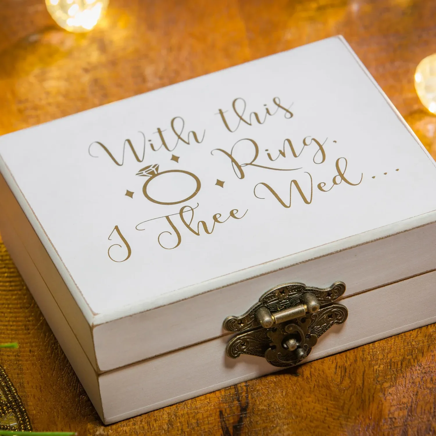 Plow & Hearth Decorative Accents>Wooden Ring Holder, With This Ring