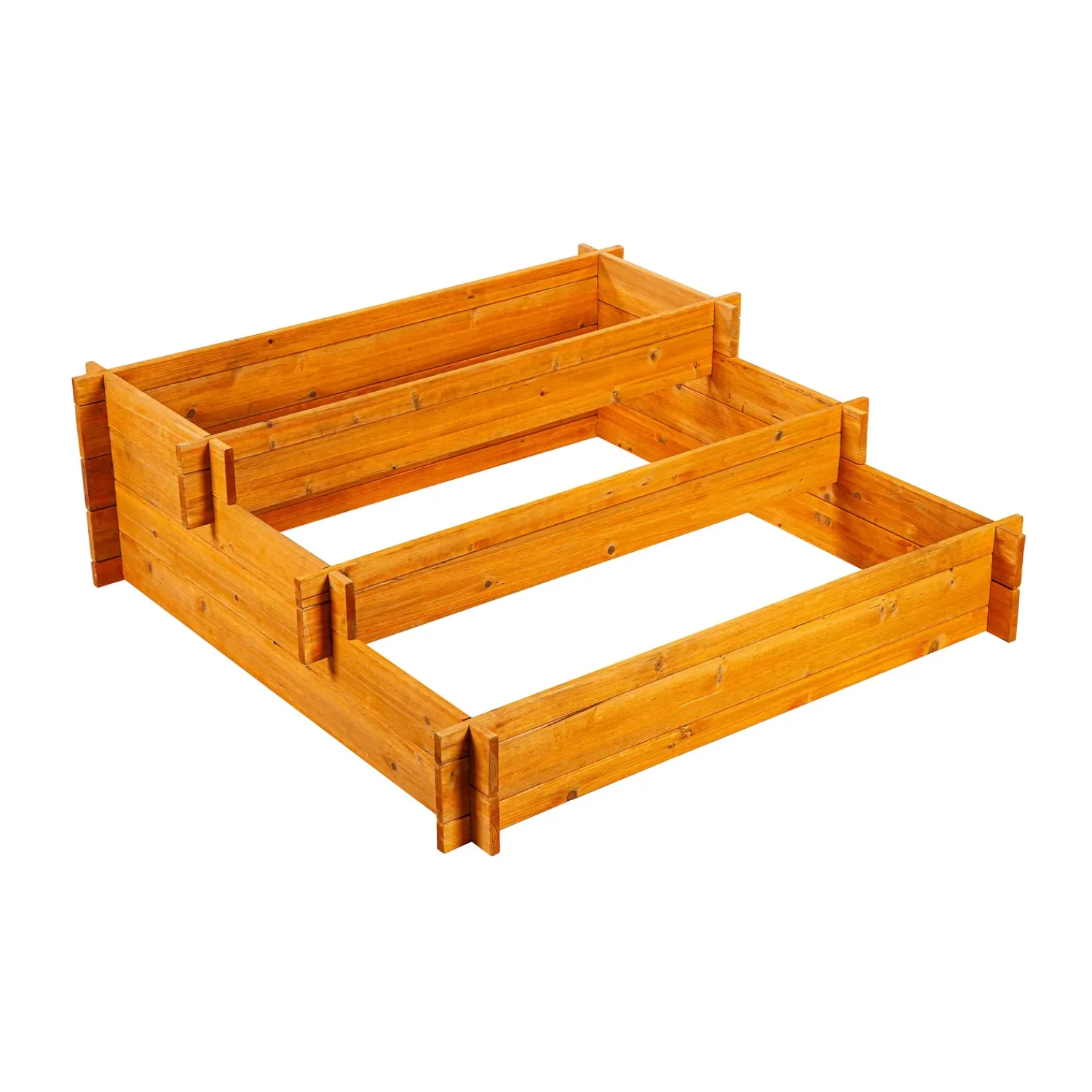 Plow & Hearth Planters & Plant Stands>Wooden Three-Tier Self-Contained Raised Bed Garden Planter