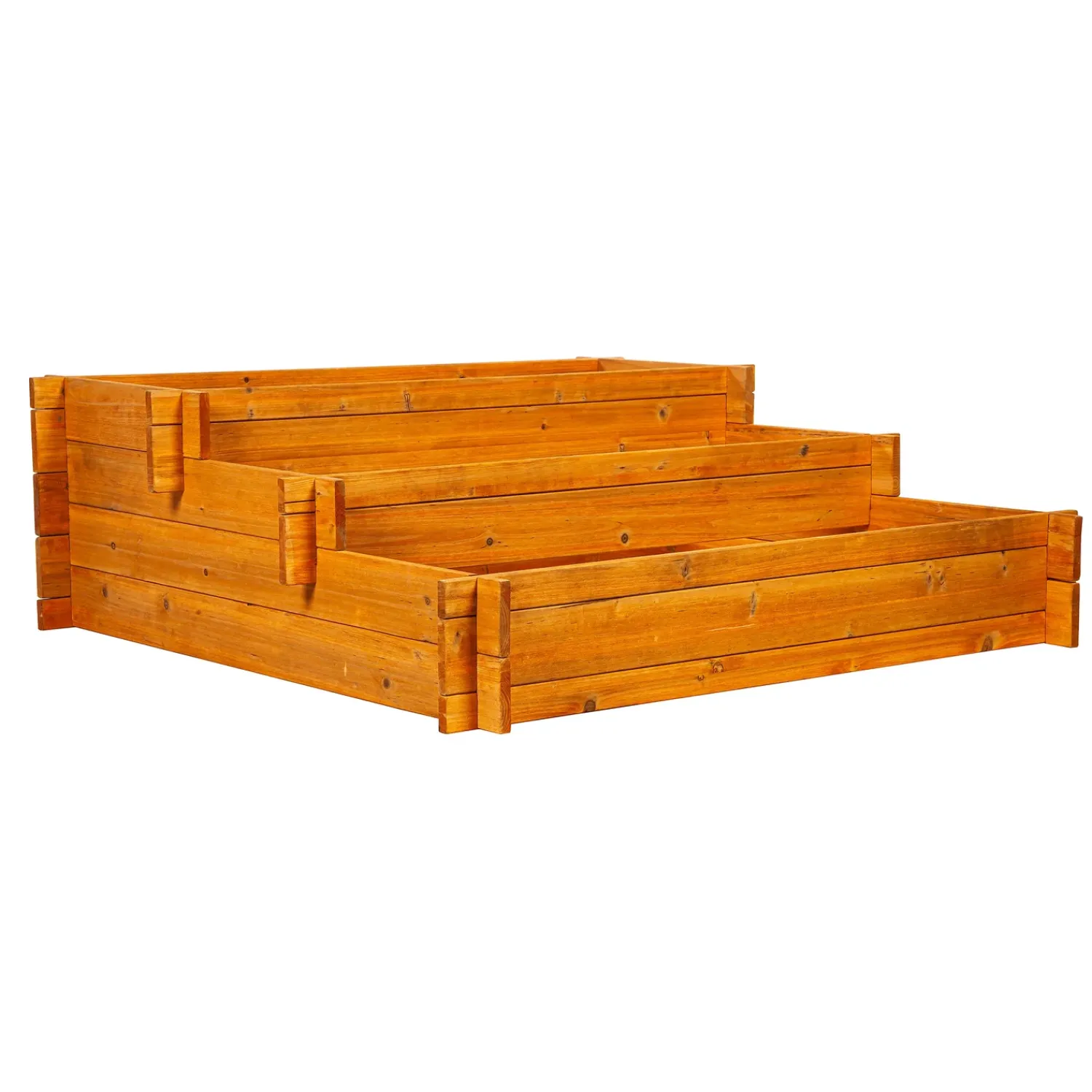 Plow & Hearth Planters & Plant Stands>Wooden Three-Tier Self-Contained Raised Bed Garden Planter