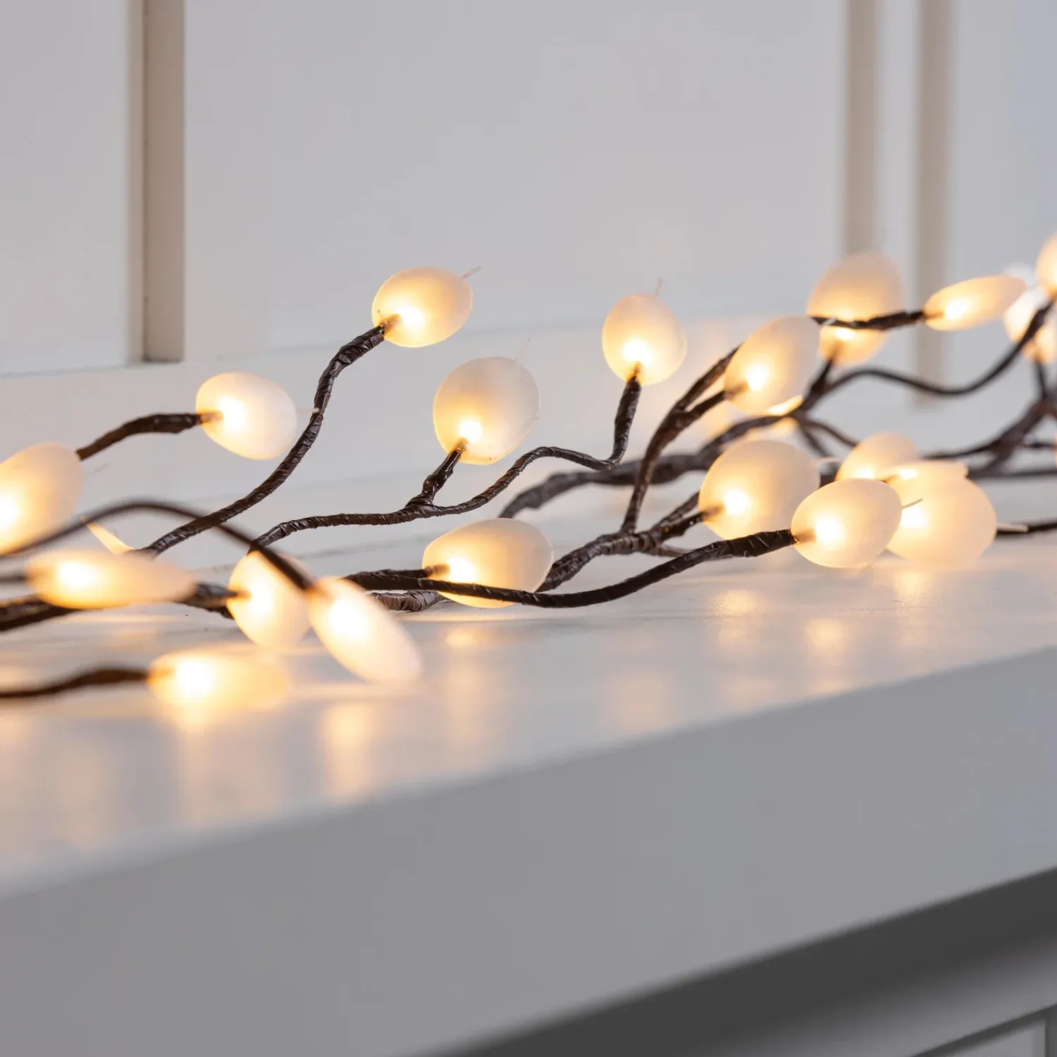 Plow & Hearth Lighted Trees & Garlands>Woodland Storybook Garland LED Silver Dollar