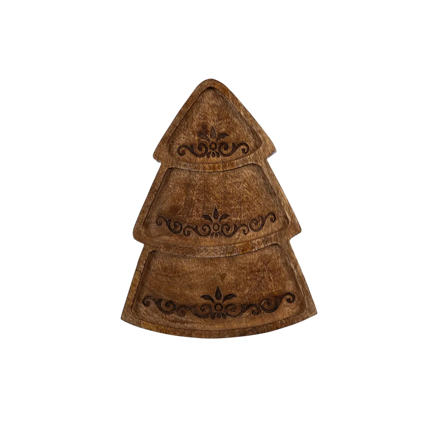 Plow & Hearth Serveware>Woodland Storybook Serveware Wood Tree Divided Server, 12"