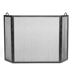 Plow & Hearth Tri-Panel Fireplace Screens>Wrought Iron Twisted Rope Folding Fireplace Screen