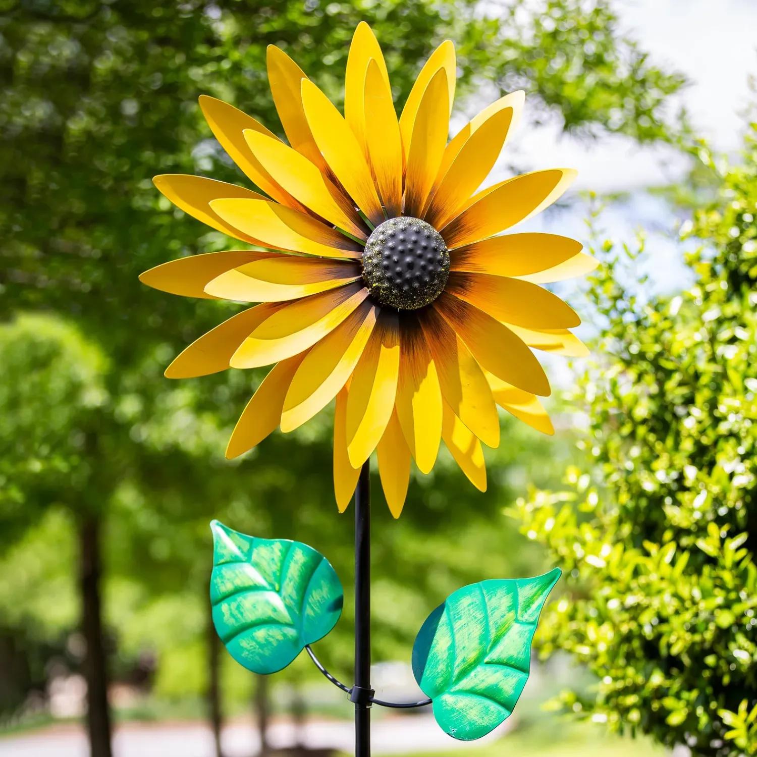 Plow & Hearth Wind Spinners>Yellow Sunflower Wind Spinner